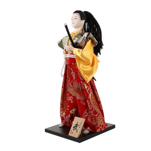 LRXIYODE Traditionelle Samurai Puppe Japanischer Stil Dekofigur für Zuhause und Büro Asiatische Kriegerfigur als Japanische Heimdekoration Handgefertigte Samurai Ninja Doll Authentische von LRXIYODE