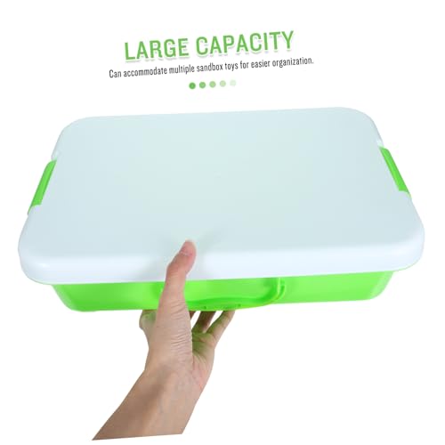 LRXIYODE Tragbarer Sandkasten mit Deckel und Griff Kleine Outdoor Sandbox aus Langlebigem Kunststoff Multifunktionale Aufbewahrungsbox für Sandspielzeug Sicher und Wiederverwendbar von LRXIYODE