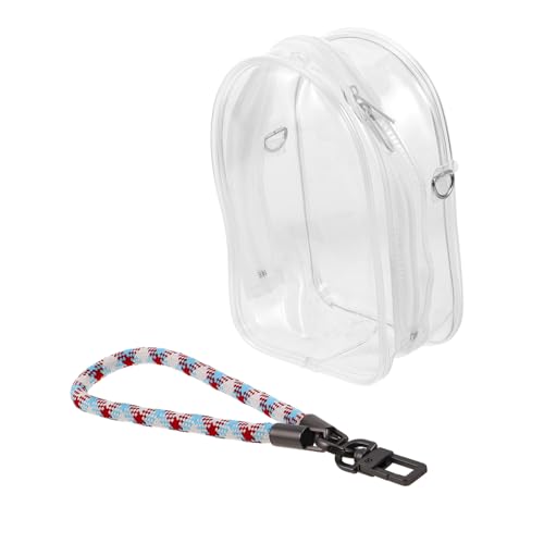 LRXIYODE Transparente mit Reißverschluss Klarer Doll Case Organizer für Schlüssel Handy Kopfhörer Inklusive Farbigem Gewebtem Trageband Vielseitig für Figuren und Accessoires von LRXIYODE