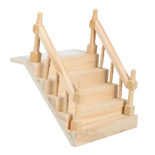 LRXIYODE Treppe Mit Handlauf Unlackiertes Holz Treppenmodell Für Puppenhaus Dekoration DIY Miniaturmöbel Für Kreative Szenen LRXIYODE Treppe Mit Handlauf Unlackiertes Holz Treppenmodell Für Puppenhaus Dekoration DIY Miniaturmöbel Für Kreative Szenen von LRXIYODE