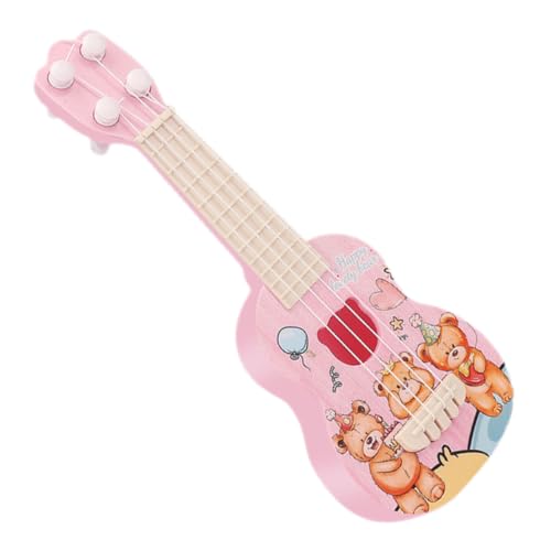 LRXIYODE Ukulele Mini Gitarre aus Robustes Musikinstrument für Jungen und Mädchen Tragbares Lernspielzeug mit Niedlichem Cartoon Bären Design für Partys und Geschenke von LRXIYODE
