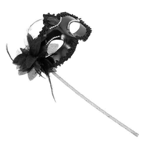 LRXIYODE Venezianische Damen Maske Handgehaltene Maskerade Maske Silber Schwarz Federverzierung Karneval Halloween Party Accessoire für Maskenball und Cosplay LRXIYODE Venezianische Damen Maske Handgehaltene Maskerade Maske Silber Schwarz Federverzierung Karneval Halloween Party Accessoire für Maskenball und Cosplay von LRXIYODE