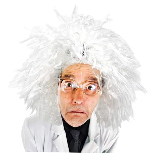 LRXIYODE Verrückter Wissenschaftler Perücken Weißer Professor Schnurrbart Augenbrauen Cosplay Kostüm Zubehör für Halloween Karneval LRXIYODE Verrückter Wissenschaftler Perücken Weißer Professor Schnurrbart Augenbrauen Cosplay Kostüm Zubehör für Halloween Karneval von LRXIYODE