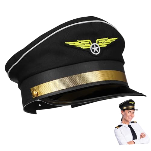 LRXIYODE Verstellbare Pilotenmütze für Erwachsene Kostüm Kapitän Hut Party Zubehör Halloween Fasching LRXIYODE Verstellbare Pilotenmütze für Erwachsene Kostüm Kapitän Hut Party Zubehör Halloween Fasching von LRXIYODE