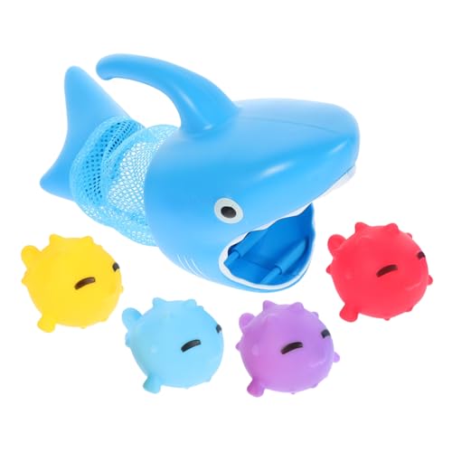 LRXIYODE Wasserspritzspielzeug mit Angel und Netz für Bade und Badespielzeug Schonendes Material Fördert Hand Auge Koordination und Motorik für Sommerbadewanne und Poolspaß von LRXIYODE