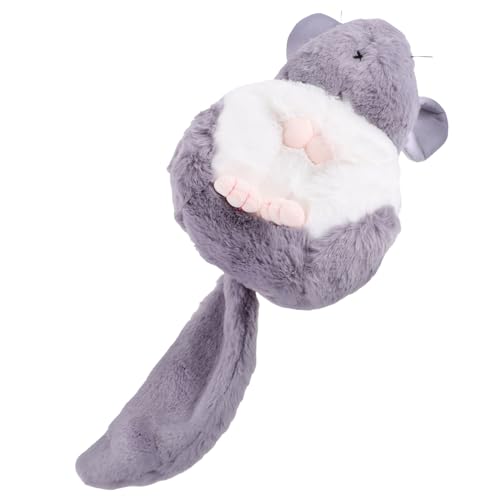 LRXIYODE Weiches Plüschtier Hamster Kuscheltier Graues Stofftier Kissen Schmusetier für Erwachsene als Niedliches und Wohnaccessoire von LRXIYODE
