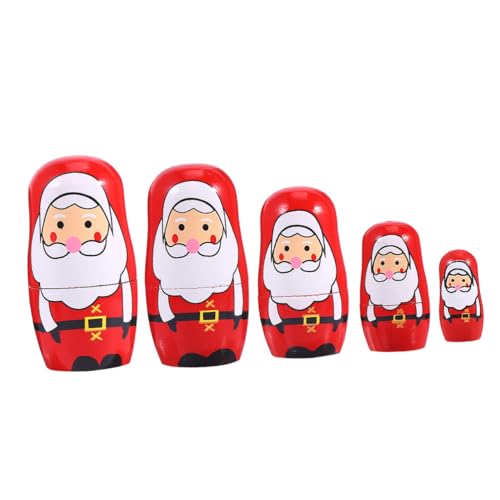 LRXIYODE Weihnachtliche Holzfigur Father Christmas Ornament Handgefertigt Farbenfroh Sichere Weihnachtsdeko für Zuhause und Auto Festliche Stimmungsschaffer von LRXIYODE
