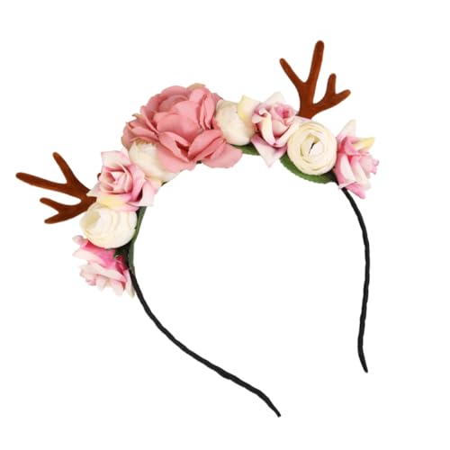 LRXIYODE Weihnachtlicher Haarreif mit Elastischem Geweih und Blumen Dekoration Robustes Material Festliche Haarschmuck für Mädchen Geeignet für Fasching Cosplay und Schulaufführungen LRXIYODE Weihnachtlicher Haarreif mit Elastischem Geweih und Blumen Dekoration Robustes Material Festliche Haarschmuck für Mädchen Geeignet für Fasching Cosplay und Schulaufführungen von LRXIYODE