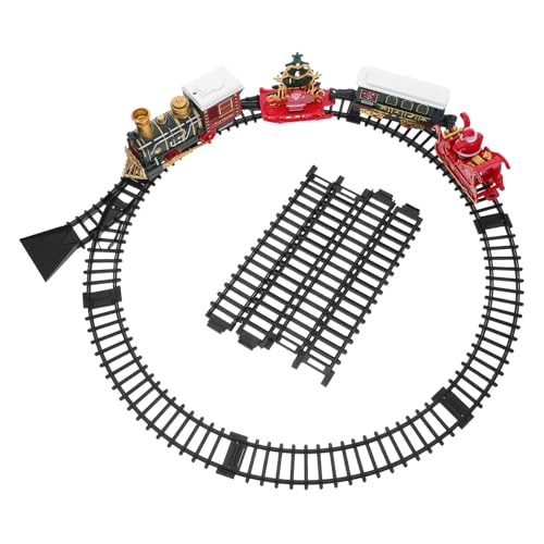LRXIYODE Weihnachtlicher Kinderzug Elektrisches mit Musik und Licht Bunter Schienenbahn Einfach Aufzubauen Festliche Dekoration für Familien von LRXIYODE