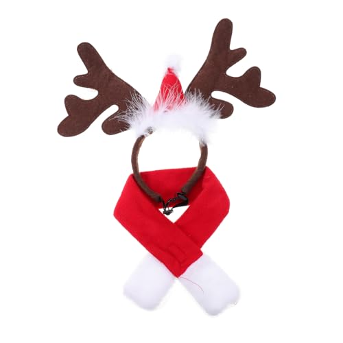LRXIYODE Weihnachtliches Haustier Teilig aus Kurzem Plüsch mit Rentier Haarreif und Weichem Schal für Kleine und Mittlere Hunde Bequem und Modisch für Festliche Anlässe und Geschenke LRXIYODE Weihnachtliches Haustier Teilig aus Kurzem Plüsch mit Rentier Haarreif und Weichem Schal für Kleine und Mittlere Hunde Bequem und Modisch für Festliche Anlässe und Geschenke von LRXIYODE