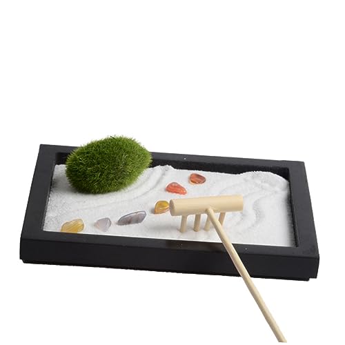 LRXIYODE Zen Garten Tischdekoration mit Simulation Moos und Rechen Sandtisch für Desktop Miniaturlandschaft für Meditation und für Büro und Zuhause LRXIYODE Zen Garten Tischdekoration mit Simulation Moos und Rechen Sandtisch für Desktop Miniaturlandschaft für Meditation und für Büro und Zuhause von LRXIYODE