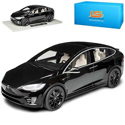 LS Collectibles Tesla Model X Schwarz Ab 2015 1/18 Modell Auto mit individiuellem Wunschkennzeichen von LS Collectibles