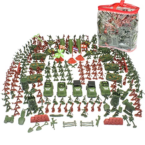 LSGGTIM 307 Stück Militär Armee Spielfiguren Set, 4cm Mini Spielzeugsoldaten Modell Armee Soldaten Figuren Militär Modell Plastik Armee Soldaten Militärfiguren Set für Kinder Jungen Weihnachtsgechenk von LSGGTIM