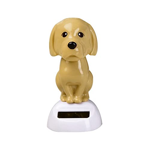 LSGGTIM Solar Hund Tierfigur Wackelfigur, Schütteln Kopf Hunde Puppe Verzierungen Wackelfigur Armaturenbrett Deko Auto Wackelhund Innendekoration für Auto Haus Büro Tischdeko, 11cmx7cmx7.5cm von LSGGTIM