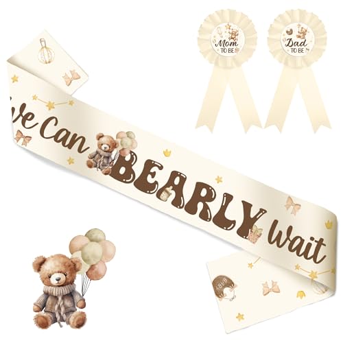 Baby Shower Deko BäRen SchäRpe - 3 StüCk Mommy to Be SchäRpe Korsage Daddy to Be Korsage We Can Bearly Wait Dekoration Gastgeschenke FüR MäDchen Junge Babyparty Deko Babydusche Babyparty Spiele von LSISIIUYSL