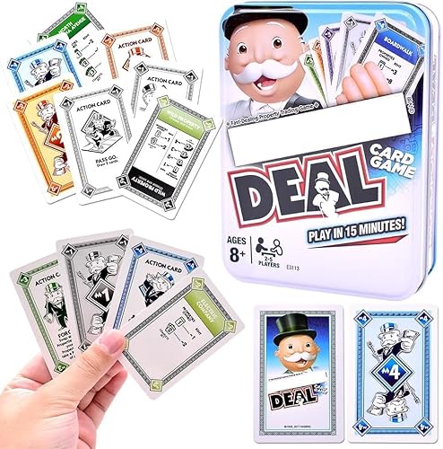 LSQNEW Brettspiele Monopolly-Deal Kartenspiel Schnelles Spiel Monopol-y Brettspiel Kartenspiel für Kinder und Familien mit 110 Karten Familien Spielablauf ab 8Jahren von LSQNEW
