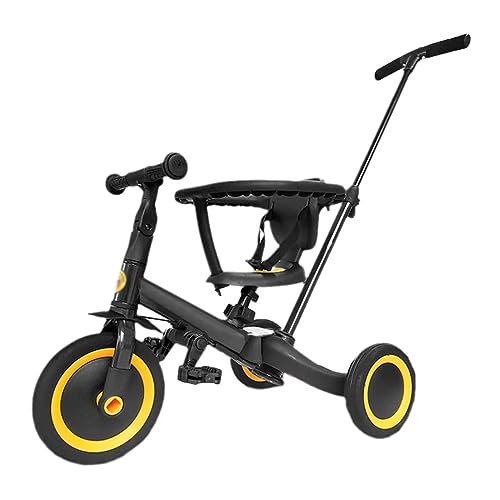 3-in-1-Kinder-Dreiräder für Jungen und Mädchen im Alter von 2 bis 5 Jahren,Kleinkind-Dreirad mit Elterngriff,Sitz mit Leitplanke und Gurt,kombiniertes Hinterrad-Laufrad,3-Räder-Scooter-Fahrrad von LSQXSS