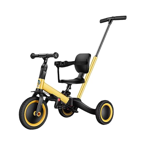 3-in-1-Kinder-Dreiräder für Jungen und Mädchen von 2 bis 5 Jahren,Kleinkind-Dreirad mit Elterngriff, Sitz mit Sicherheitsgurt,Laufrad mit klappbarem Hinterrad,3-Räder-Rollerfahrrad,Eltern-Lenkwagen von LSQXSS