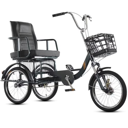 Dreirad für Senioren, Aufsitz-Rikscha-Dreirad mit Pedalen, bequemer Sitz, Vorder- und Hinterradbremsen, 3-Rad-Fahrrad, Vorderradgabel mit Stoßdämpfer Dreirad für Senioren, Aufsitz-Rikscha-Dreirad mit Pedalen, bequemer Sitz, Vorder- und Hinterradbremsen, 3-Rad-Fahrrad, Vorderradgabel mit Stoßdämpfer von LSQXSS