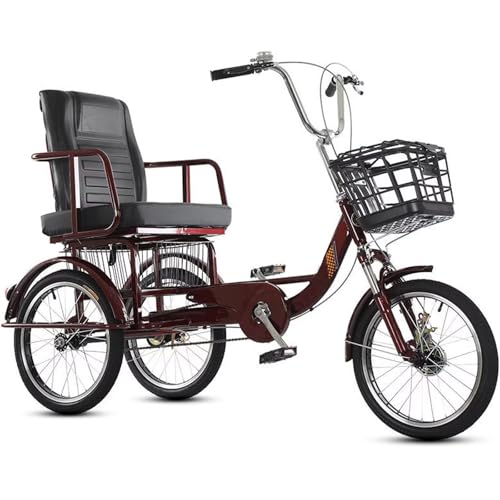 Dreirad für Senioren, Aufsitz-Rikscha-Dreirad mit Pedalen, bequemer Sitz, Vorder- und Hinterradbremsen, 3-Rad-Fahrrad, Vorderradgabel mit Stoßdämpfer Dreirad für Senioren, Aufsitz-Rikscha-Dreirad mit Pedalen, bequemer Sitz, Vorder- und Hinterradbremsen, 3-Rad-Fahrrad, Vorderradgabel mit Stoßdämpfer von LSQXSS