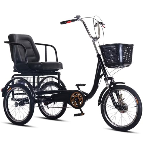 Dreirad für Senioren, Aufsitz-Rikscha-Dreirad mit Pedalen, bequemer Sitz, Vorder- und Hinterradbremsen,3-Rad-Fahrrad, Vorderradgabel mit Stoßdämpfer Dreirad für Senioren, Aufsitz-Rikscha-Dreirad mit Pedalen, bequemer Sitz, Vorder- und Hinterradbremsen,3-Rad-Fahrrad, Vorderradgabel mit Stoßdämpfer von LSQXSS