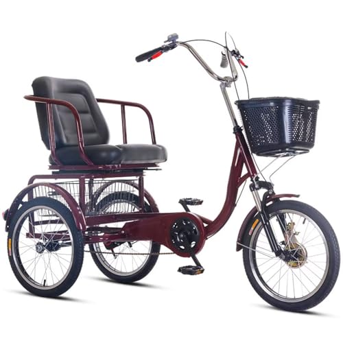 Dreirad für Senioren, Aufsitz-Rikscha-Dreirad mit Pedalen, bequemer Sitz, Vorder- und Hinterradbremsen,3-Rad-Fahrrad, Vorderradgabel mit Stoßdämpfer Dreirad für Senioren, Aufsitz-Rikscha-Dreirad mit Pedalen, bequemer Sitz, Vorder- und Hinterradbremsen,3-Rad-Fahrrad, Vorderradgabel mit Stoßdämpfer von LSQXSS