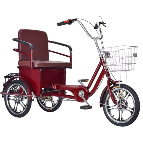 Dreirad für Senioren,Rikscha-Dreirad zum Aufsitzen mit Pedalen,verstellbarem,bequemem Sitz,Vorder- und Hinterradbremsen,3-Rad-Fahrrad,integriertes Rad Dreirad für Senioren,Rikscha-Dreirad zum Aufsitzen mit Pedalen,verstellbarem,bequemem Sitz,Vorder- und Hinterradbremsen,3-Rad-Fahrrad,integriertes Rad von LSQXSS