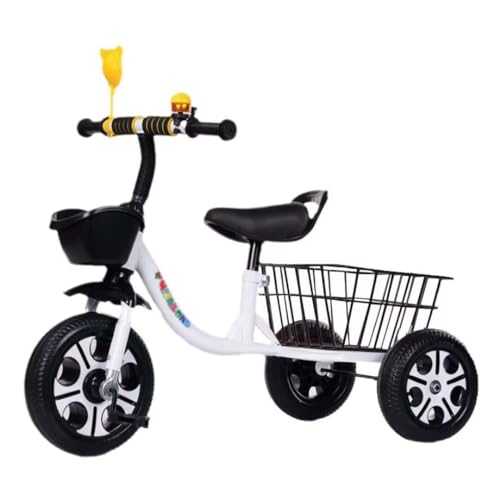 Dreiräder für Kleinkinder mit Ablagekorb hinten, stabile Pedaldreiräder für 2–5 Jahre, Kinderdreiräder mit höhenverstellbarem Sattel, Schaumstoffräder, Laufrad mit 3 Rädern von LSQXSS