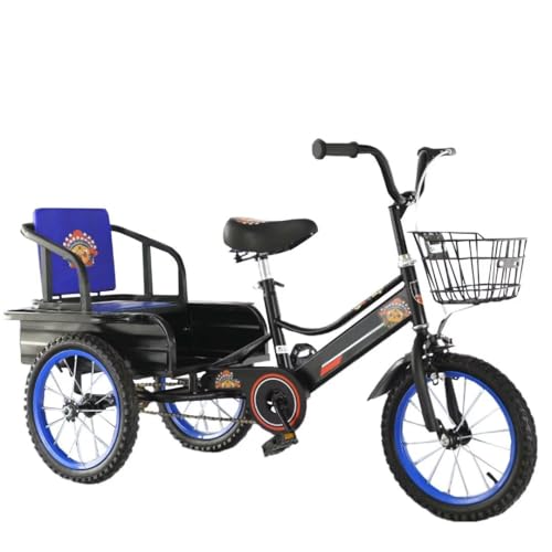 Kleinkind-Dreirad mit Heckkabine, Tandem-Dreirad mit klappbarem Rücksitzbrett, große Pedal-Rikscha-Trikes mit Luftreifen und Speichenrad, 3–10 Jahre Kinder-Cruiser-Dreirad von LSQXSS