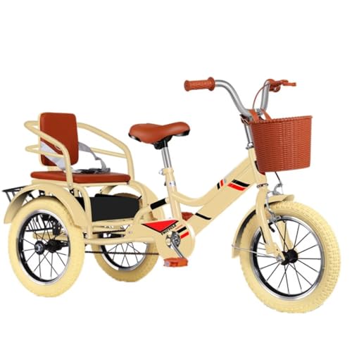 Outdoor-Cruiser-Fahrrad-Dreirad für Jungen und Mädchen, Tandem-Dreirad für 2–10 Jahre, Kinder-Trikes mit Einzelbremse, Pedal-Dreirad mit rutschfestem Speichen-Luftrad, 3 Räder zum Abhängen von LSQXSS