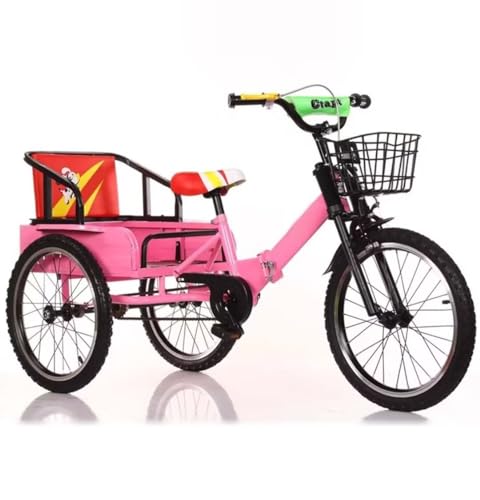 Zusammenklappbares Kinder-Cruiser-Dreirad,Pedal-Dreirad für Kleinkinder,Tandem-Dreirad mit klappbarem Rücksitz,Lastendreirad mit Hinterkabine,Speichen-Luftrad von LSQXSS