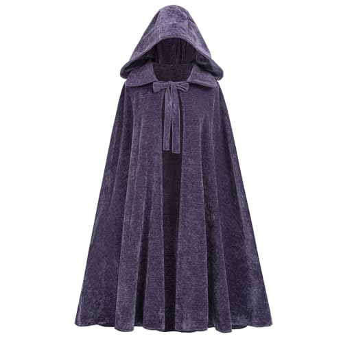 LSYYSKB Mittelalter Kostüm mit Kapuze Renaissance Kapuzenumhang Vintage Umhang Hexe Zauberer Viktorianisches Halloween Faschingskostüm Lila M LSYYSKB Mittelalter Kostüm mit Kapuze Renaissance Kapuzenumhang Vintage Umhang Hexe Zauberer Viktorianisches Halloween Faschingskostüm Lila M von LSYYSKB