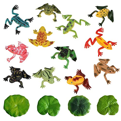 12 bunte Kunststoff-Froschmodelle mit künstlichen Lotusblättern, tropische Simulationsfrösche, Tiererkennungsspielzeug für Kinder, schwimmende Dekoration für Teiche, künstliche Mikro-Landschaftspools 12 bunte Kunststoff-Froschmodelle mit künstlichen Lotusblättern, tropische Simulationsfrösche, Tiererkennungsspielzeug für Kinder, schwimmende Dekoration für Teiche, künstliche Mikro-Landschaftspools von LSYYSL
