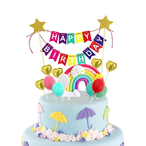 13 Stück Regenbogen-Kuchendekorationen, personalisierte Geburtstagskuchendekoration, Mini-Wimpelkette, Banner, Kuchendekoration, tolle Kuchendekorationen für Geburtstagsparty, Gartenparty 13 Stück Regenbogen-Kuchendekorationen, personalisierte Geburtstagskuchendekoration, Mini-Wimpelkette, Banner, Kuchendekoration, tolle Kuchendekorationen für Geburtstagsparty, Gartenparty von LSYYSL