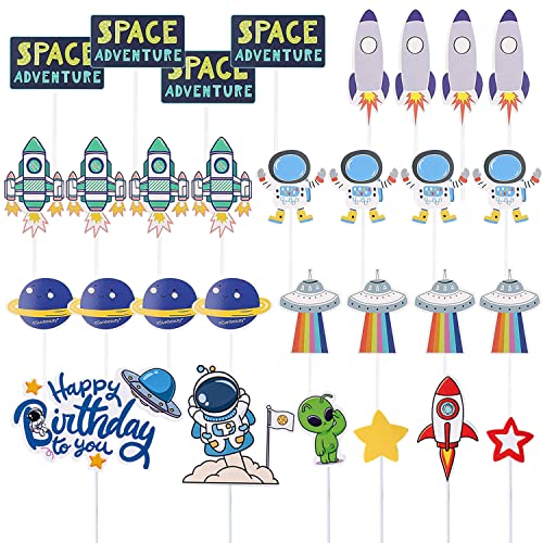 30 Stück Weltraum-Kuchen-Plug-Ins, Astronauten-Raumschiff-Raketen-Plug-In-Set, kreatives Kuchendekorationszubehör, geeignet für Kindergeburtstage, Mottopartys, Feiertagsparty 30 Stück Weltraum-Kuchen-Plug-Ins, Astronauten-Raumschiff-Raketen-Plug-In-Set, kreatives Kuchendekorationszubehör, geeignet für Kindergeburtstage, Mottopartys, Feiertagsparty von LSYYSL