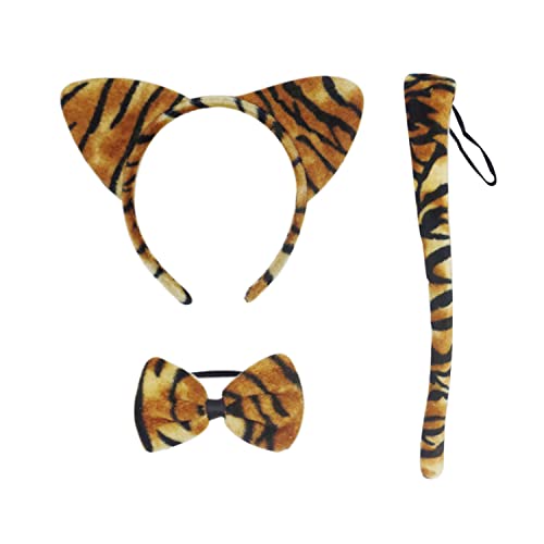 LSYYSL 3-teiliges Tiger-Kostüm-Set für Kinder, Kinderohren, Stirnband, Schwanzschleife, Tiger-Rollenspiel-Kostüm, geeignet für Kindertagsspiele, Karnevalsparty, Verkleidung LSYYSL 3-teiliges Tiger-Kostüm-Set für Kinder, Kinderohren, Stirnband, Schwanzschleife, Tiger-Rollenspiel-Kostüm, geeignet für Kindertagsspiele, Karnevalsparty, Verkleidung von LSYYSL