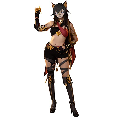 LTAKK Genshin Impact Cosplay-Kostüm für Damen, Anime-Outfit, Dehya Red, XL-XXL LTAKK Genshin Impact Cosplay-Kostüm für Damen, Anime-Outfit, Dehya Red, XL-XXL von LTAKK