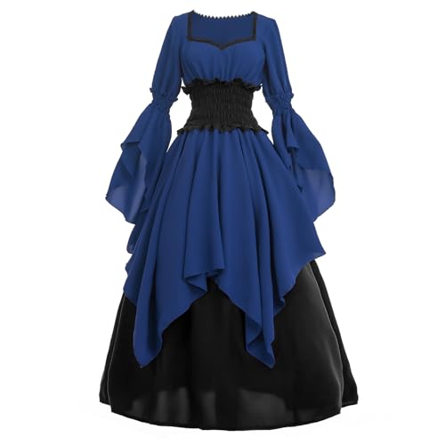 LTAKK Renaissance-Kleid für Damen, Mittelalter-Kostüm, viktorianische Kleider, Bauern-, Gothic-, Feen-, Hexen-, Hochzeits-Unterkleid, Königsblau, Large/X-Large LTAKK Renaissance-Kleid für Damen, Mittelalter-Kostüm, viktorianische Kleider, Bauern-, Gothic-, Feen-, Hexen-, Hochzeits-Unterkleid, Königsblau, Large/X-Large von LTAKK