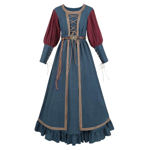 LTAKK Renaissance-Kostüm für Damen, mittelalterliches Kleid, Ren Faire, Maxikleider mit Gürtel, Größe M LTAKK Renaissance-Kostüm für Damen, mittelalterliches Kleid, Ren Faire, Maxikleider mit Gürtel, Größe M von LTAKK