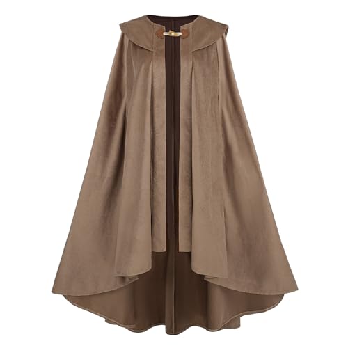 LTAKK Renaissance-Umhang für Damen, mittelalterlicher Umhang für Erwachsene, Hexenmantel, Renfee, Halloween-Kostüme, CAMEL, M von LTAKK