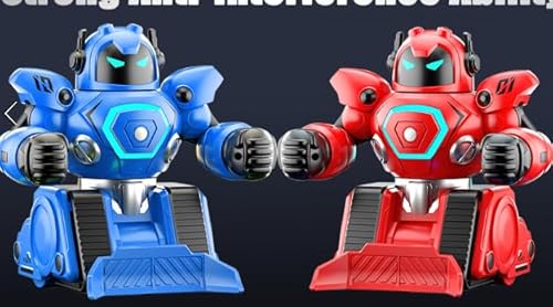 LTFIOON Ferngesteuerte Roboter 2 Stück, 3-in-1 Fernsteuerbare Kampfroboter mit Boxduell & Fußballmodus, RC-Kampfroboter mit einstellbarem Sound & Licht, Wiederaufladbar, ab 6 Jahren von LTFIOON