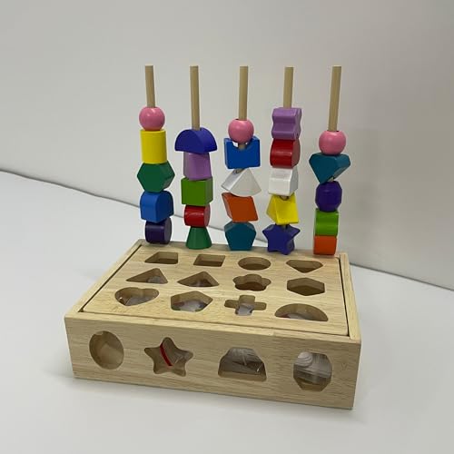 LTFIOON Montessori Spielzeug ab 2 3 4 5 Jahre, Holz Stapelspiel mit Steckspiel, Fädelspiel, Bausteinen, Motorikspielzeug und Sortierspiel, Lernspiele Geschenk für Baby Jungen Mädchen LTFIOON Montessori Spielzeug ab 2 3 4 5 Jahre, Holz Stapelspiel mit Steckspiel, Fädelspiel, Bausteinen, Motorikspielzeug und Sortierspiel, Lernspiele Geschenk für Baby Jungen Mädchen von LTFIOON