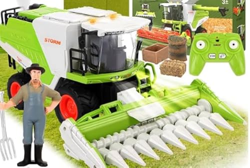 LTFIOON RC Mähdrescher Ferngesteuert Groß - Spielzeug ab 3 Jahre mit Licht, Ton & Sprühfunktion | Fernbedienung & Wiederaufladbarer Akku Kinder 3-8 Jahre (Jungen & Mädchen) von LTFIOON
