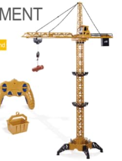 LTFIOON RC Turmkran ferngesteuert 128 cm Höhe Kinder Kran mit 6 Kanälen 680 Grad Drehung Realistische Lichter und Geräusche Die-Cast Modell Fernbedienung für Indoor und Outdoor Spiel von LTFIOON