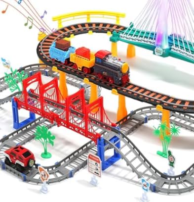 LTFIOON Zug Spielzeug, Eisenbahn Gleis Spielset, Spielzeug Eisenbahn Elektrisch, Elektrische Zug und Autobahnautos Set, Weihnachtszug Geschenk für Kinder ab 3 Jahre LTFIOON Zug Spielzeug, Eisenbahn Gleis Spielset, Spielzeug Eisenbahn Elektrisch, Elektrische Zug und Autobahnautos Set, Weihnachtszug Geschenk für Kinder ab 3 Jahre von LTFIOON