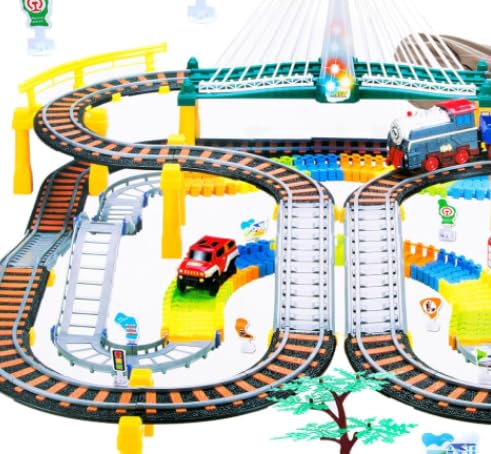 LTFIOON Zug Spielzeug,Schienen Auto,Spielzeug Eisenbahn Elektrisch,Elektrischer Zug für Kinder,Weihnachtszug Geschenk für Kinder ab 3 Jahre (C) von LTFIOON