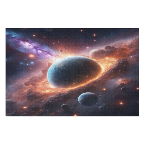 1000 Teile Puzzle Für Erwachsene, Weltraumplanet -Puzzles, Kinder HolzPuzzle, Kreatives Puzzle, Geschenk Für Freunde Und Familie （75×50cm） von LTTTT