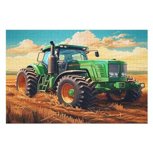 1000 Teile Puzzle Für Jungen Und Mädchen, Standard-Puzzles Green Traktor, Familienspiele, （75×50cm） von LTTTT