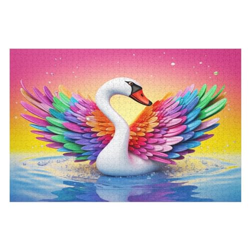 1000-teiliges Puzzle Für Erwachsene, Schwan Holzpuzzle, Gehirn-Herausforderung,Puzzles Spielzeugspiel （75×50cm） von LTTTT