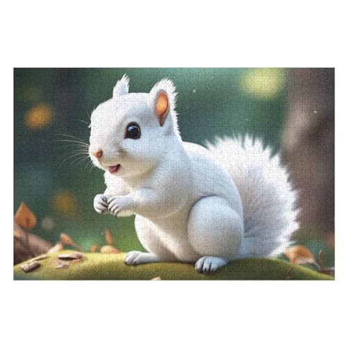 1000-teiliges Puzzle Für Erwachsene, Süßes Eichhörnchen Holzpuzzle, Gehirn-Herausforderung,Puzzles Spielzeugspiel （75×50cm） von LTTTT